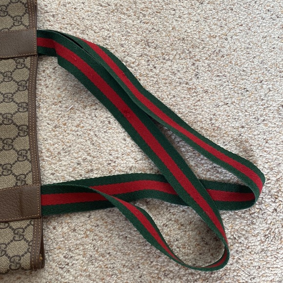 Authentic Gucci Tote Bag Brown PVC Used Handbag Vintage - Picture 4 of 16
